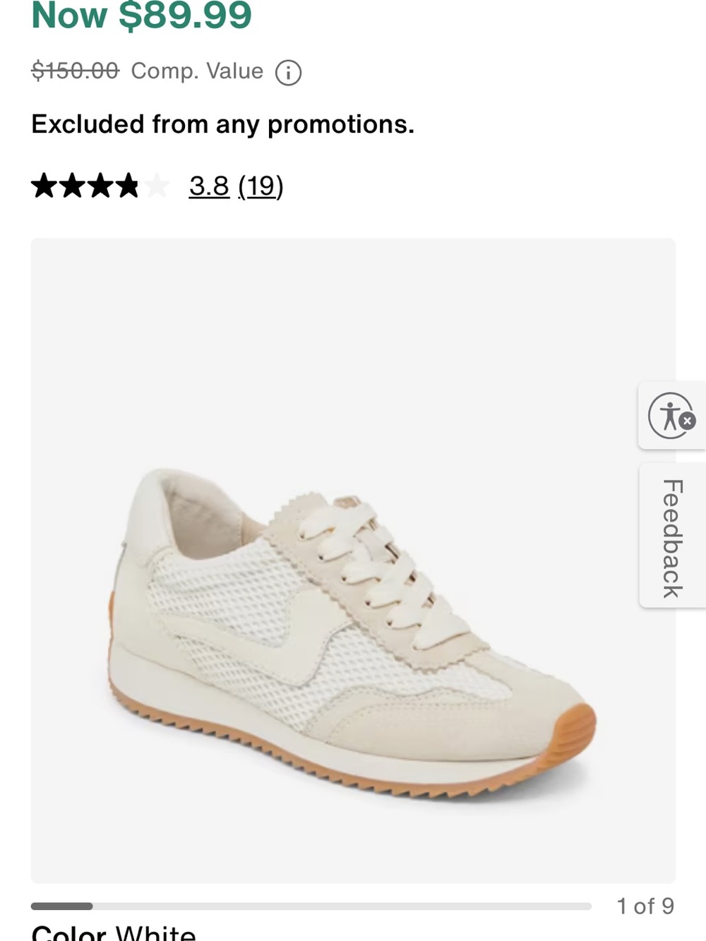 Dolce Vita White & Gum Lace-Up Mesh Sneaker